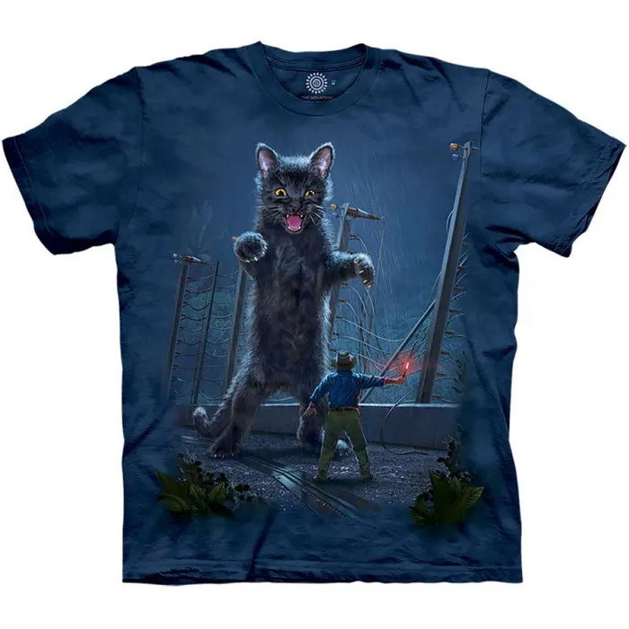 Liquid Blue TShirt Men Jurassic Kitten Classic Cotton TShirt