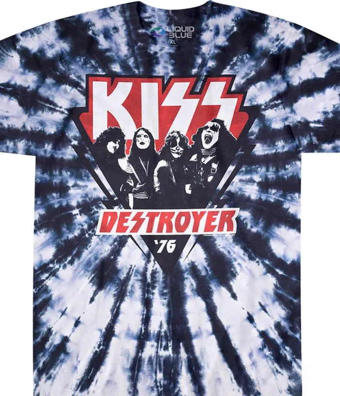 Liquid Blue TShirt Men KISS Destroyer 03976 TieDye TShirt