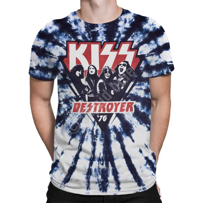 Liquid Blue TShirt Men KISS Destroyer 03976 TieDye TShirt