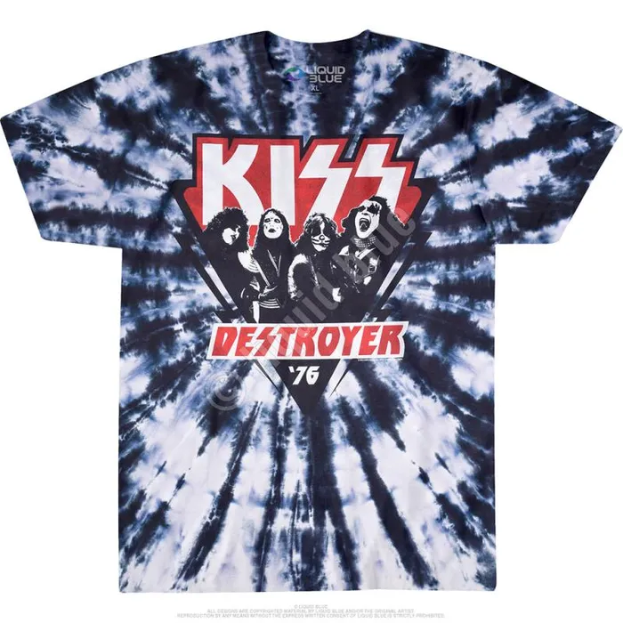 Liquid Blue TShirt Men KISS Destroyer 03976 TieDye TShirt