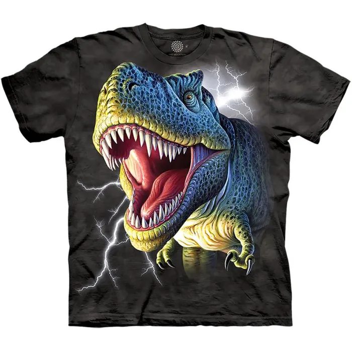 Liquid Blue TShirt Men Lightning Rex Classic Cotton TShirt