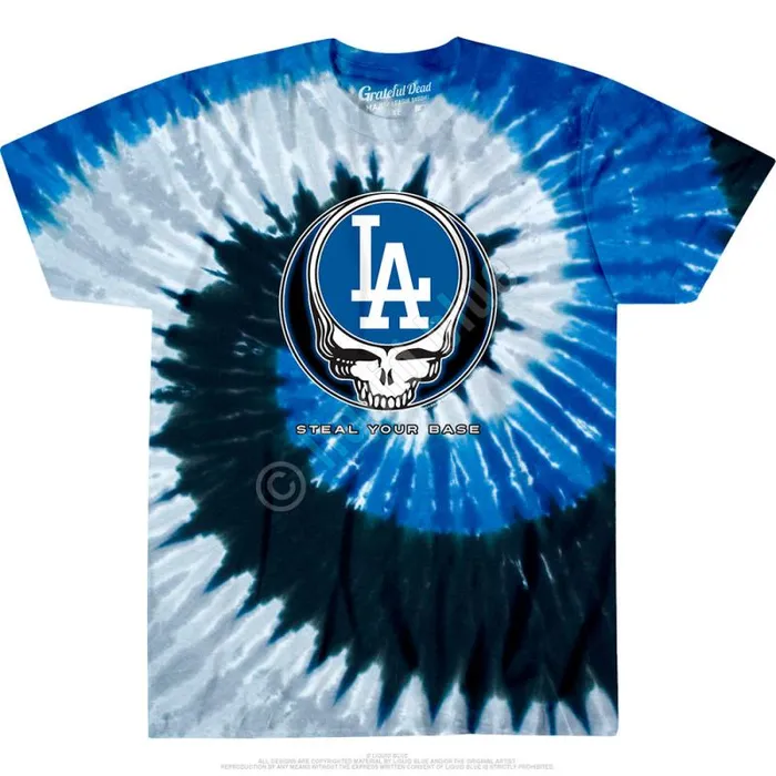 Liquid Blue TShirt Men Los Angeles Dodgers Steal Your Base TieDye TShirt