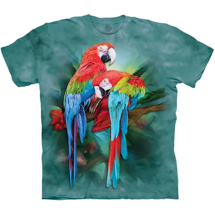 Liquid Blue TShirt Men Macaw Mates Classic Cotton TShirt