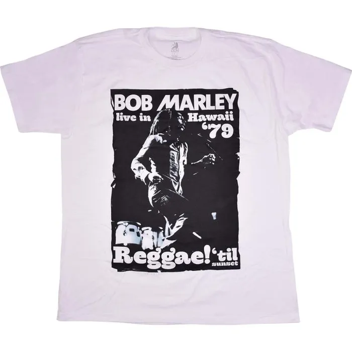 Liquid Blue TShirt Men Marley Live In Hawaii White TShirt