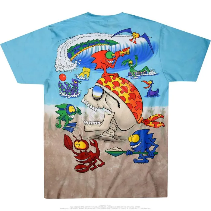 Liquid Blue TShirt Men Mars Beach Joey Mars TieDye TShirt