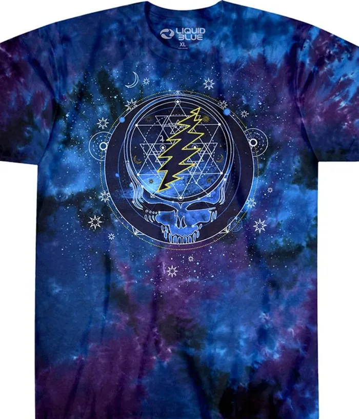 Liquid Blue TShirt Men Mystical Stealie TieDye TShirt