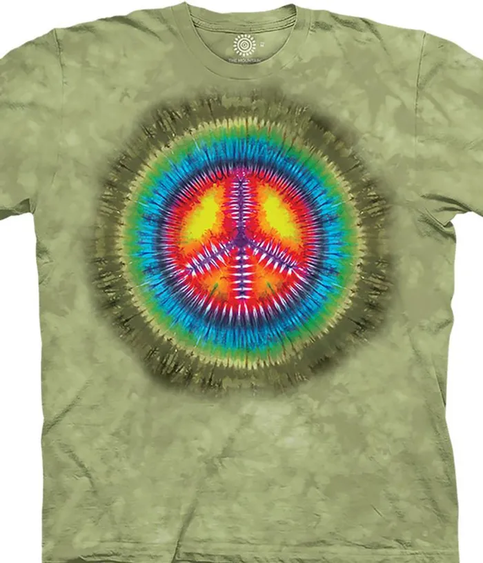 Liquid Blue TShirt Men Peace Tie Dye Classic Cotton TShirt