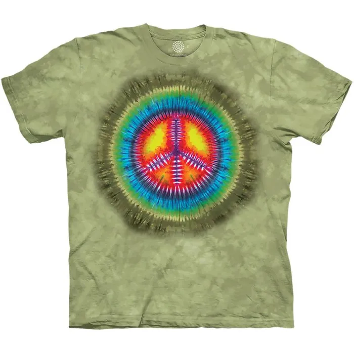 Liquid Blue TShirt Men Peace Tie Dye Classic Cotton TShirt