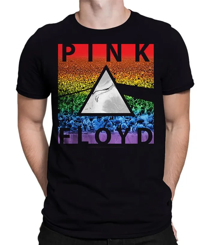Liquid Blue TShirt Men Rainbow Prism Black TShirt