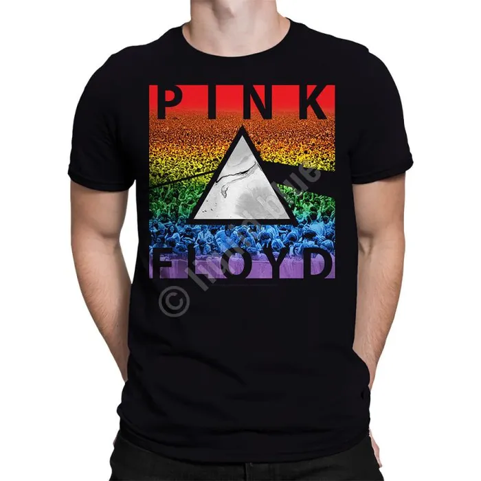 Liquid Blue TShirt Men Rainbow Prism Black TShirt
