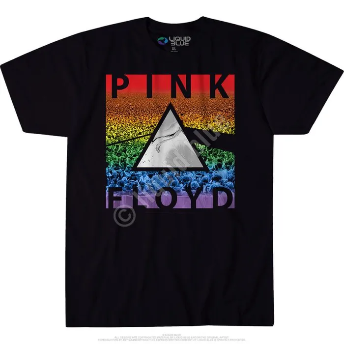 Liquid Blue TShirt Men Rainbow Prism Black TShirt