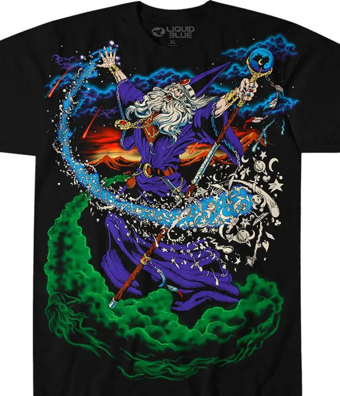 Liquid Blue TShirt Men Rattler Strike Black TShirt