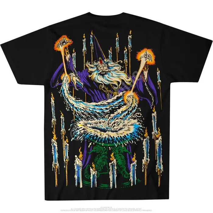 Liquid Blue TShirt Men Rattler Strike Black TShirt