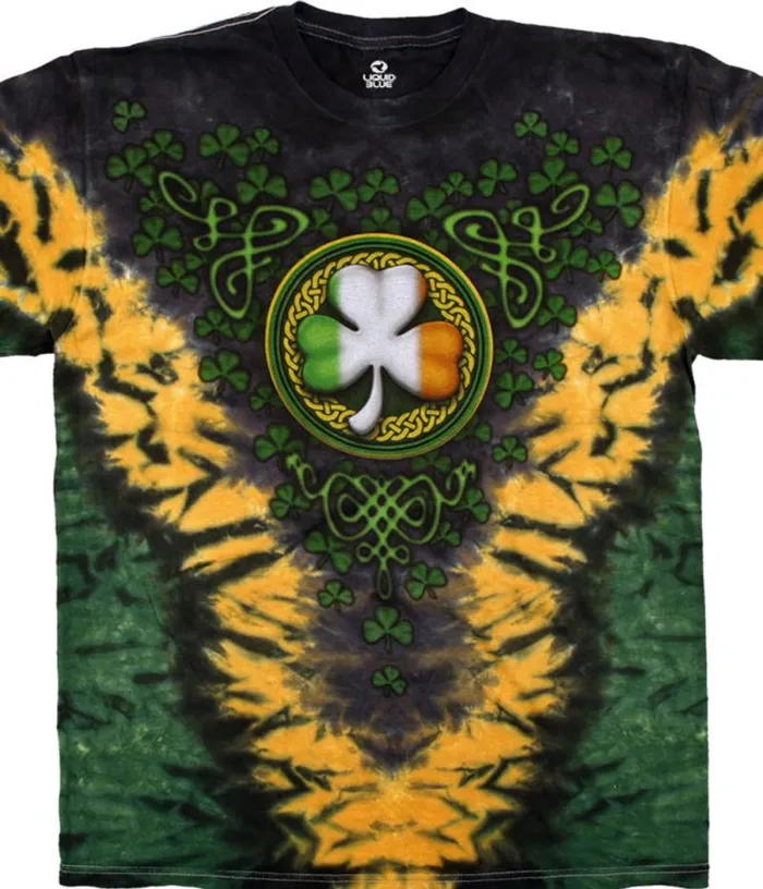 Liquid Blue TShirt Men Shamrock V TieDye TShirt