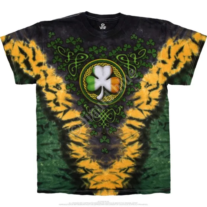 Liquid Blue TShirt Men Shamrock V TieDye TShirt