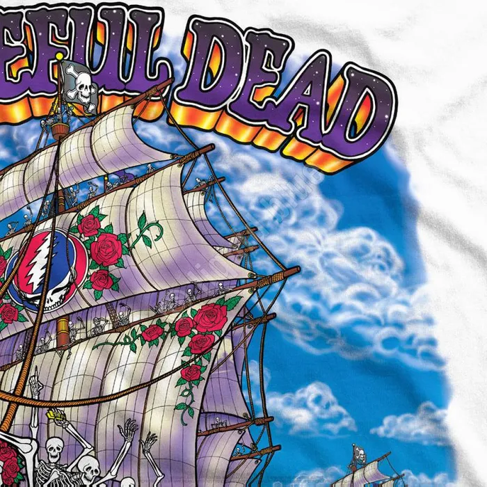 Liquid Blue TShirt Men Ship Of Fools White TShirt
