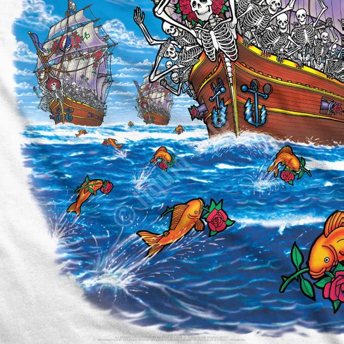 Liquid Blue TShirt Men Ship Of Fools White TShirt