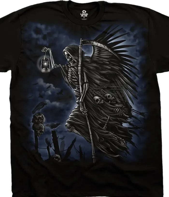 Liquid Blue TShirt Men Soul Taker Black TShirt