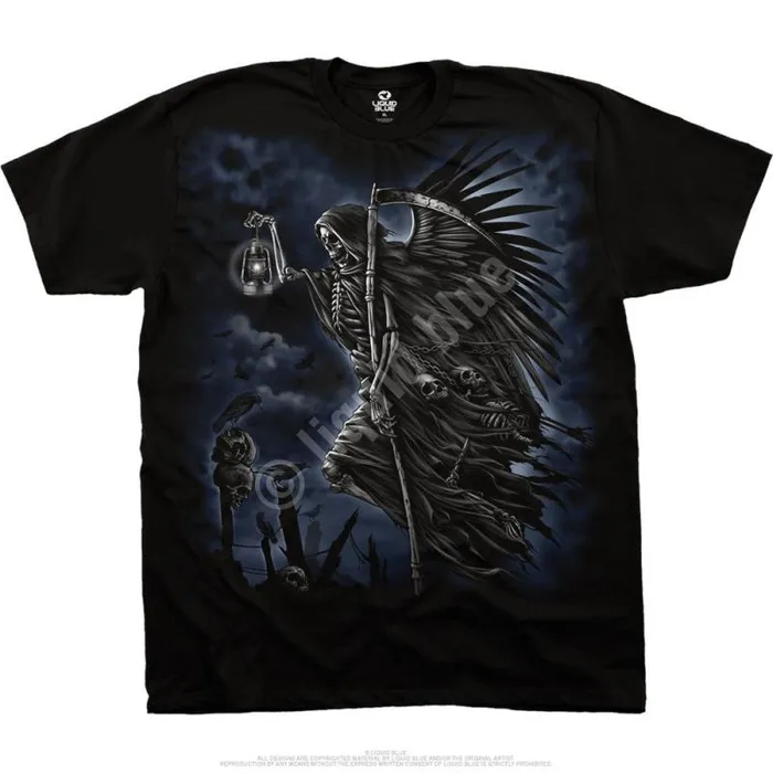 Liquid Blue TShirt Men Soul Taker Black TShirt
