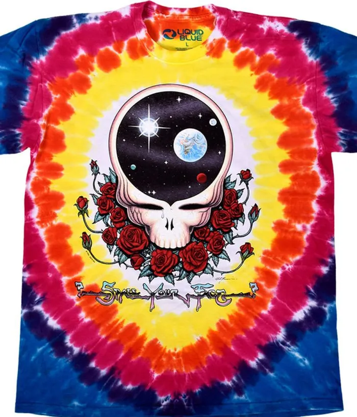 Liquid Blue TShirt Men Space Your Face TieDye TShirt