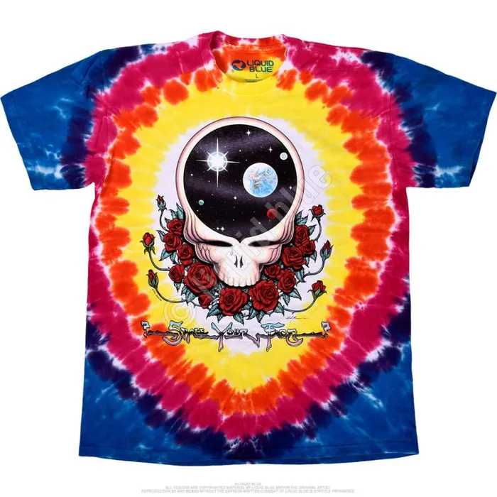 Liquid Blue TShirt Men Space Your Face TieDye TShirt