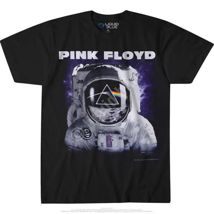 Liquid Blue TShirt Men Spaceman Black TShirt