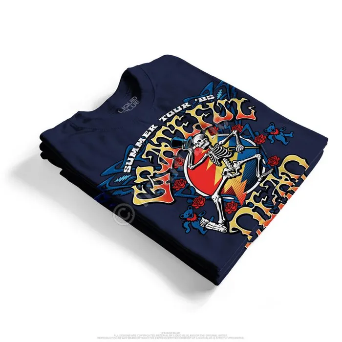 Liquid Blue TShirt Men Strutting Skelly Navy TShirt