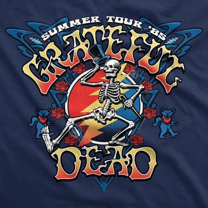 Liquid Blue TShirt Men Strutting Skelly Navy TShirt