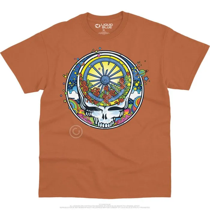 Liquid Blue TShirt Men SYF Wheel and Roses TShirt