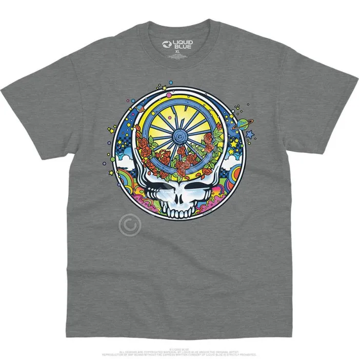 Liquid Blue TShirt Men SYF Wheel and Roses TShirt