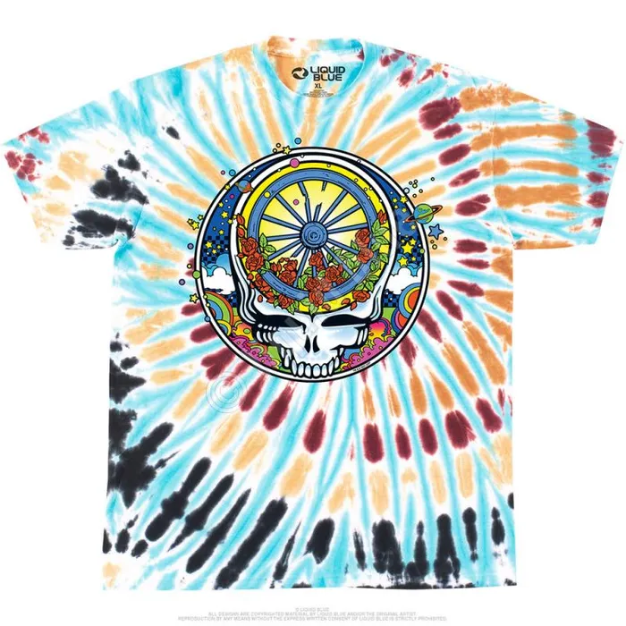 Liquid Blue TShirt Men SYF Wheel and Roses TShirt
