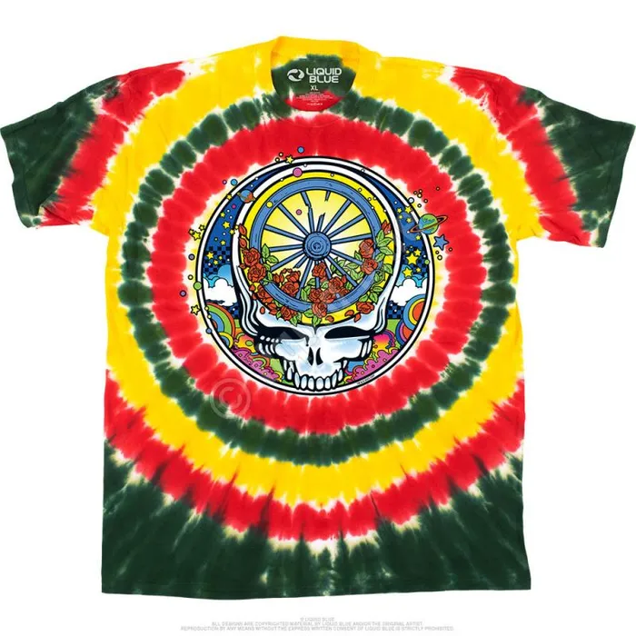 Liquid Blue TShirt Men SYF Wheel and Roses TShirt