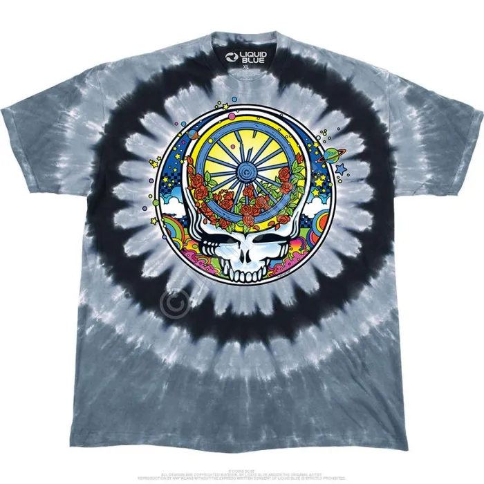 Liquid Blue TShirt Men SYF Wheel and Roses TShirt