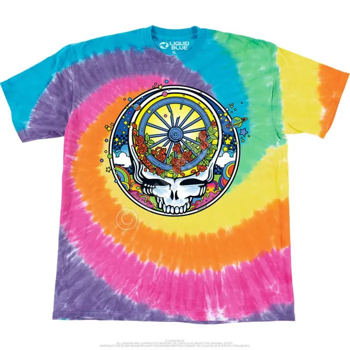 Liquid Blue TShirt Men SYF Wheel and Roses TShirt