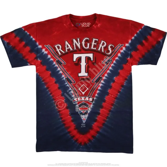 Liquid Blue TShirt Men Texas Rangers V TieDye TShirt