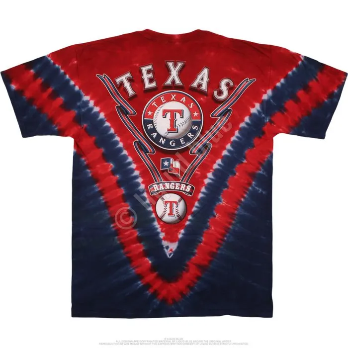 Liquid Blue TShirt Men Texas Rangers V TieDye TShirt