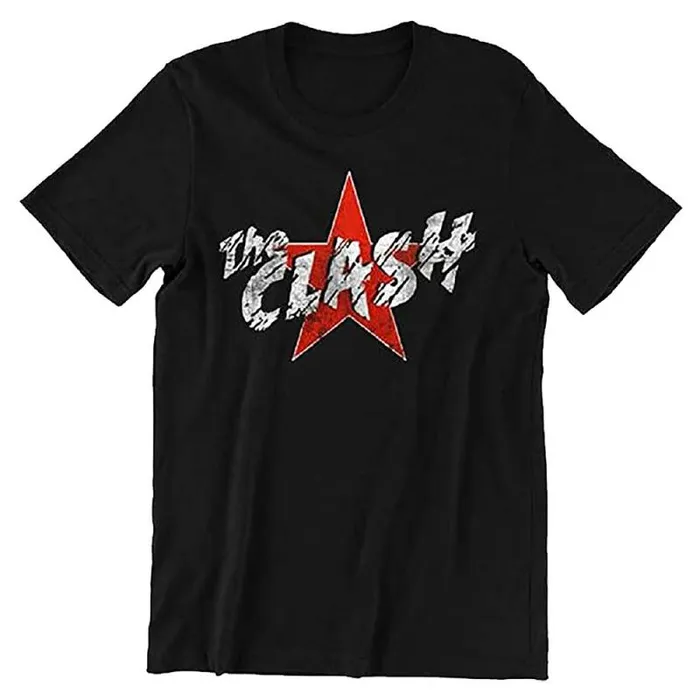 Liquid Blue TShirt Men The Clash Star Logo Black TShirt