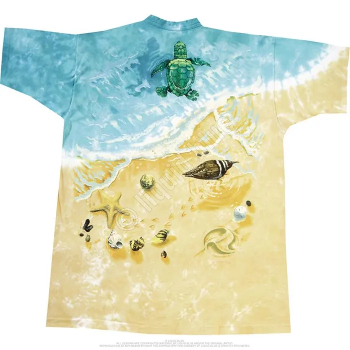 Liquid Blue TShirt Men Turtle Beach TieDye TShirt