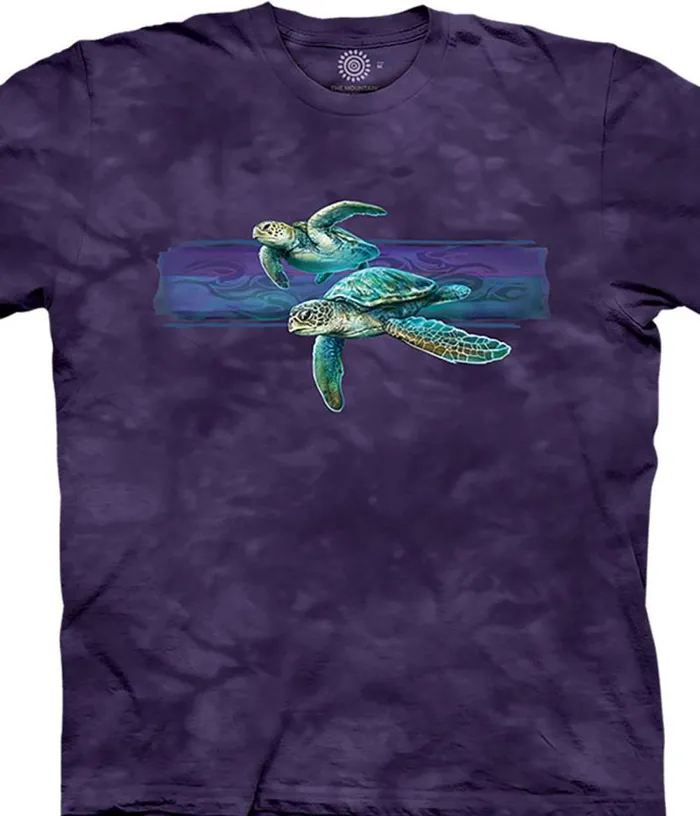 Liquid Blue TShirt Men Turtle Harmony Band Classic Cotton TShirt