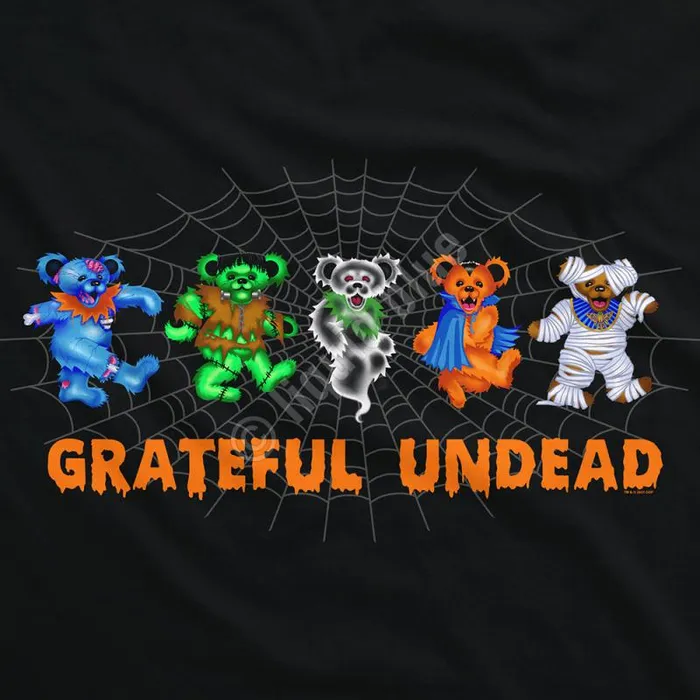 Liquid Blue TShirt Men Undead Bears Black TShirt