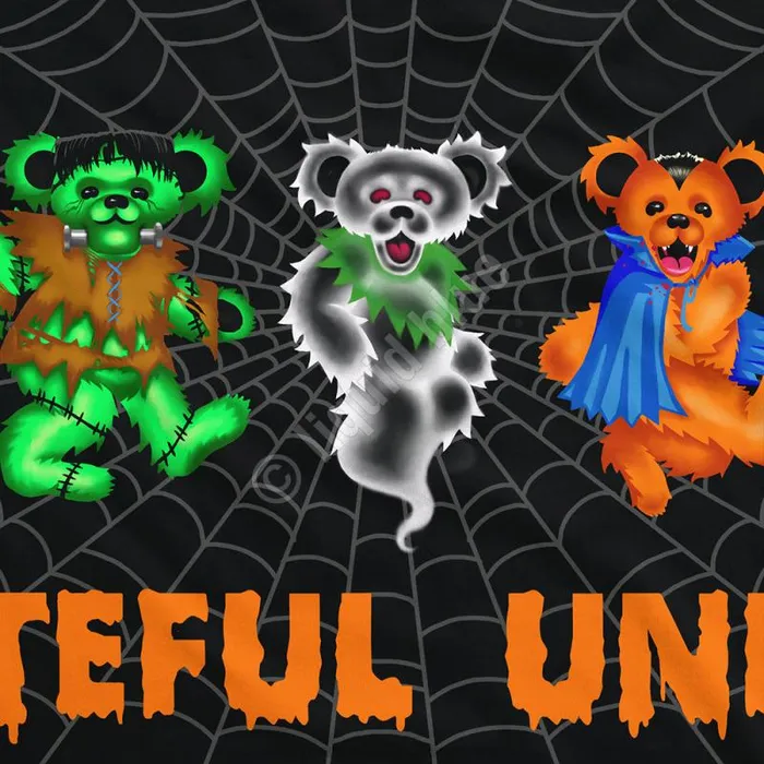 Liquid Blue TShirt Men Undead Bears Black TShirt