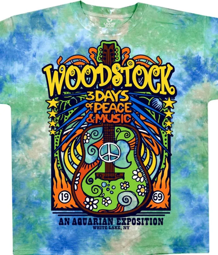 Liquid Blue TShirt Men Woodstock Music Festival TieDye TShirt