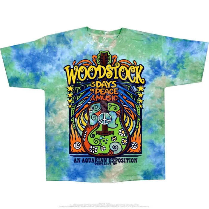 Liquid Blue TShirt Men Woodstock Music Festival TieDye TShirt