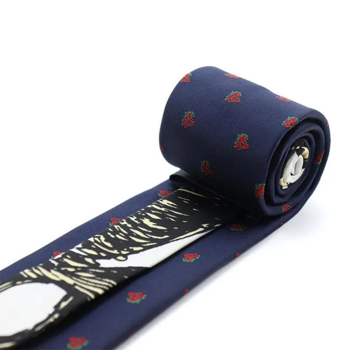 Liquid Blue Ties Accessories Navy Bertha Skull and Roses Tie