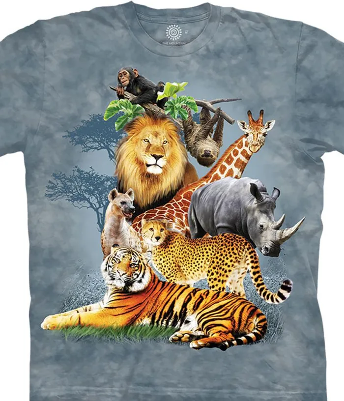 Liquid Blue Youth Kids Safari Collage Kids039 TShirt