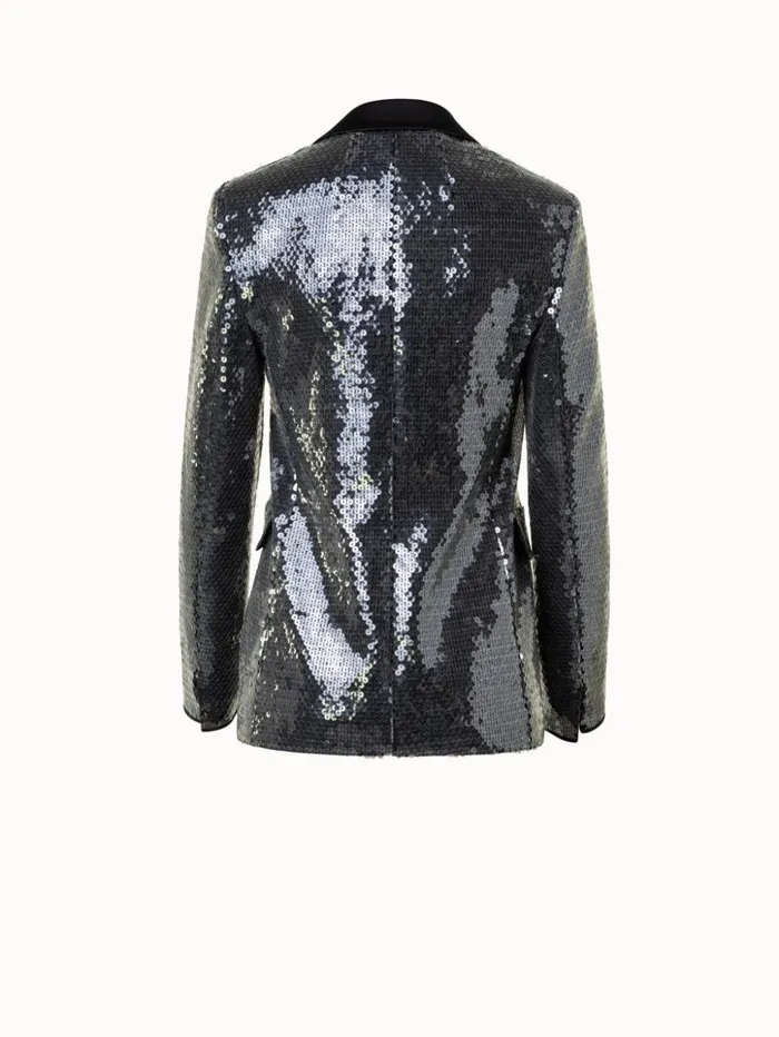 Liquid Sequins Jacket Black Women Akris Jackets