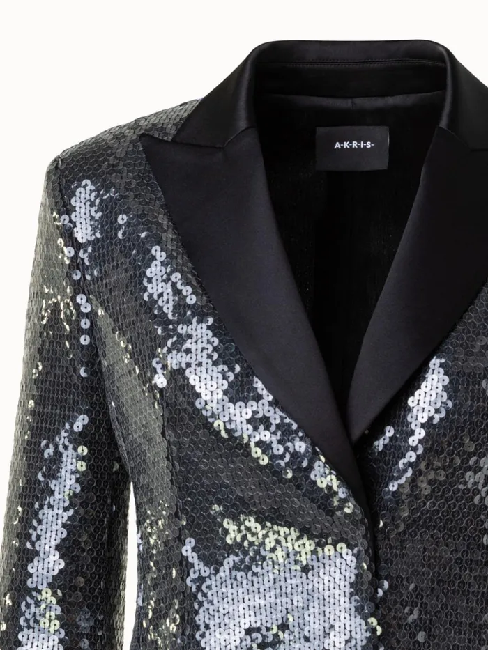 Liquid Sequins Jacket Black Women Akris Jackets