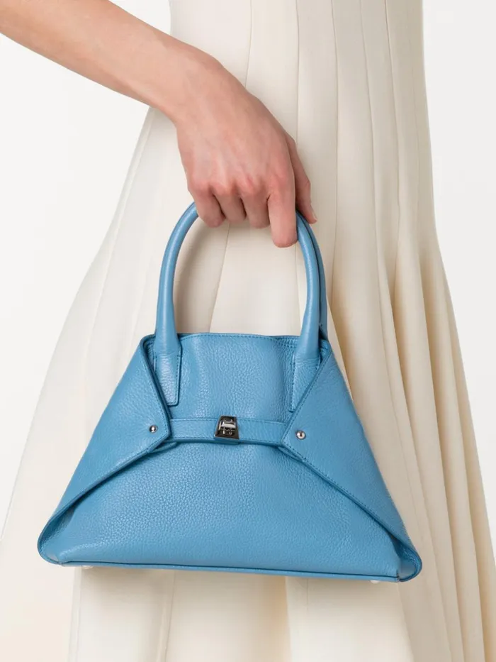 Little Ai Messenger Bag In Leather Sky Women Akris Top Handle Bags