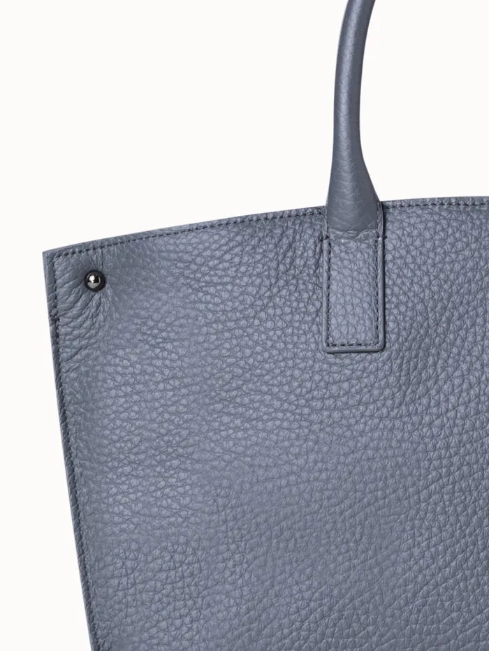 Little Ai Top Handle Bag In Leather Grey Stone Women Akris Top Handle Bags