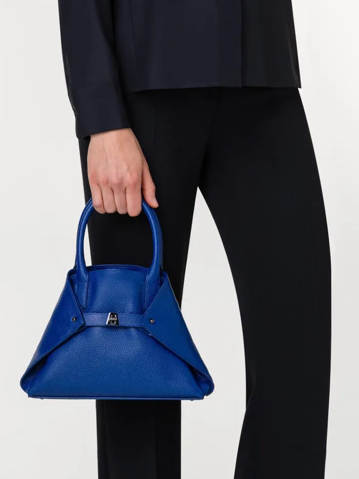 Little Ai Top Handle Bag In Leather Ocean Women Akris Top Handle Bags